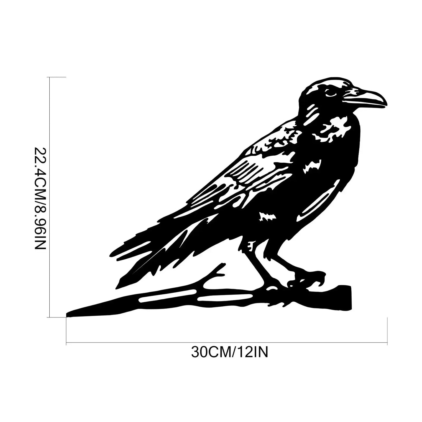 Décoration de jardin en métal - Silhouette de corbeau et de hibou en acier, sculpture artistique, décoration de jardin extérieure résistante aux intempéries