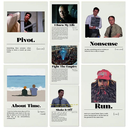 Affiche de film minimaliste Forrest Gump/The Office/Il était temps Affiche de film Rétro TV Série Art Déco Maison