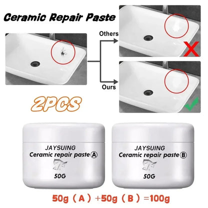 White Porcelain Repair Kit | Ceramic Repair Paste for Tubs, Tiles, Toilets, and Sinks
