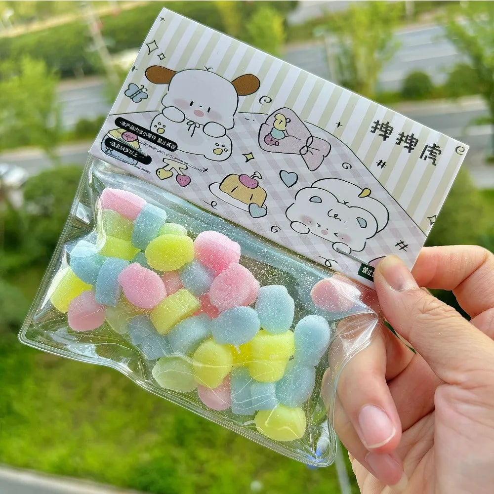 Mini Cat Paw Taiyaki Squishy Toy Set | Stress Relief Fidget Sensory Toys for Kids and Adults