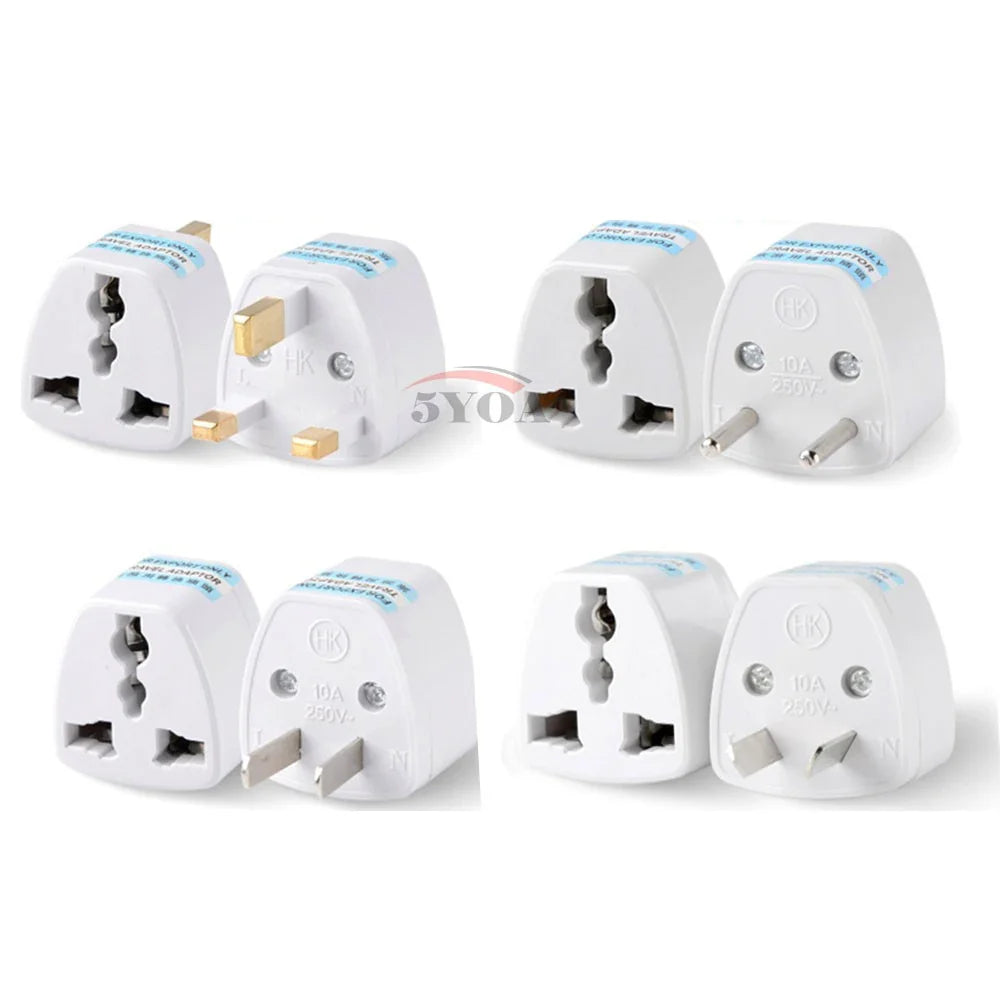 Universal Travel Plug Adapter EU US AU to UK 3 Pin AC Power Converter