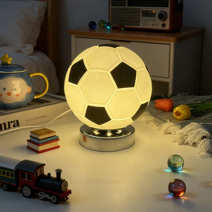 Football Table Lamp LED Desk Light Sports Bedroom Nightstand Home Decor