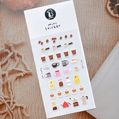 Mini Coffee Cartoon Stickers for Scrapbooking and DIY Journal | Cute Stationery Set