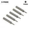 5pcs Cross Screwdriver Bit Set Magnetic Phillips Bits PH0000 to PH2 | 4mm Hex Shank Precision Hand Tools