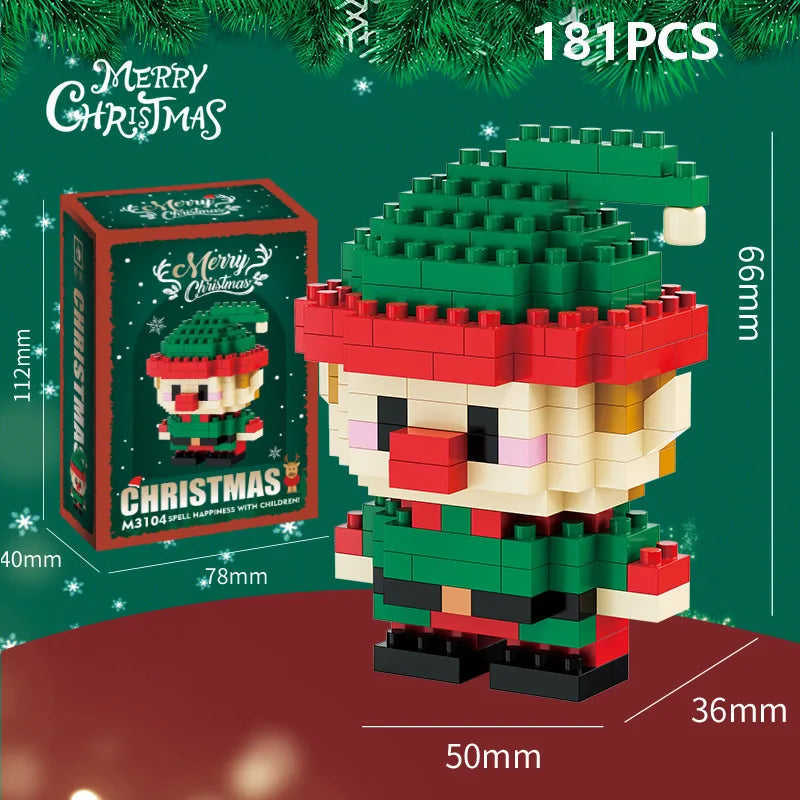 DIY Santa Reindeer Building Blocks | Christmas Domino Game Set