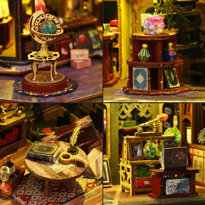 DIY Haunted House Model Kit - Halloween Gothic Horror Mansion Bookend Craft Set, Creative Gift for Adults & Teens