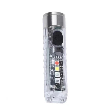 Mini Keychain Flashlight Type-C Fast Charging IP66 Waterproof Torch Lamp With Magnet Multifunction Warning Camping Flashlight | Compact EDC LED Light