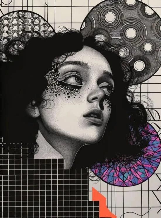 Tableau mural en toile « Grid Addiction » Art surréaliste Belle et unique impression de peinture Art mural abstrait moderne surréaliste Décoration murale en toile