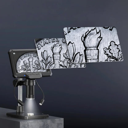 7 Inch Digital Microscope 1200X 16MP Coin PCB Soldering Repair Camera