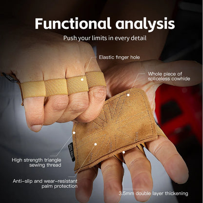 Leather Weight Lifting Training Gloves | Palm Protection for Gym Workouts