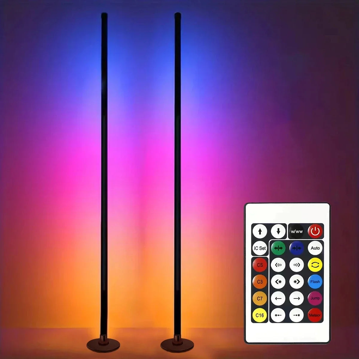 Smart RGB LED Floor Lamp App Control Music Sync Corner Light with Timer