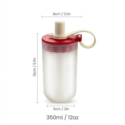 Clear Plastic Reusable Travel Mug | Leak-Proof Cup with Straw and Handle