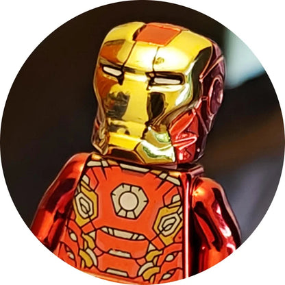 Mr Gold Building Blocks Mini Figure | Compatible Electroplate Plating Gold Chrome Action Figure Toy