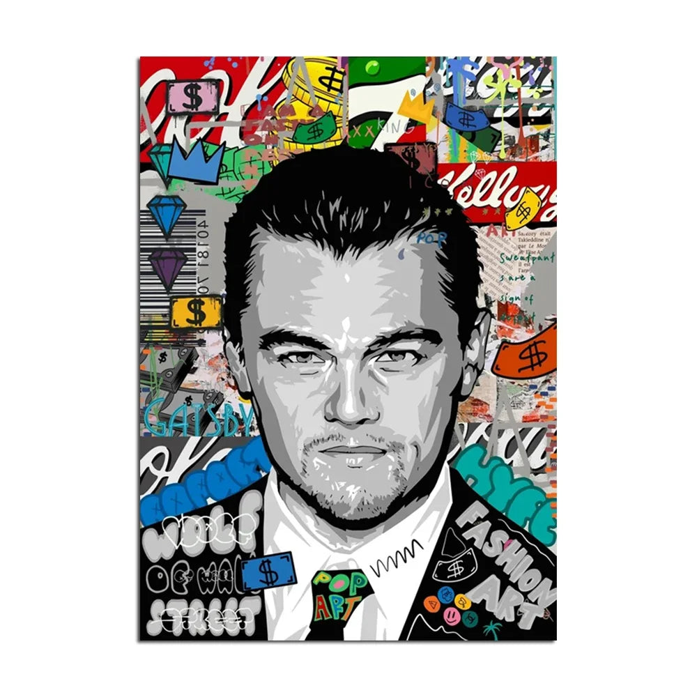 Toile murale abstraite classique Graffiti créatifs Le Grand Gatsby Impression sur toile Poster Salon Chambre Peinture décorative