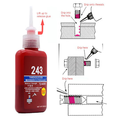 50ml Threadlocker Anaerobic Glue | Anti-Loose Screw Fastening Sealant
