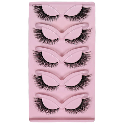 5 Pairs Cat Eye Lashes Wispy Fake Lashes | Fluffy Winged False Eyelashes