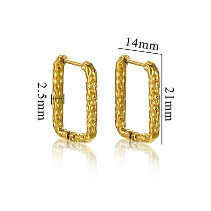 6pcs Stainless Steel Rectangular Textured Earrings | 18K Gold Plated DIY Jewelry Findings