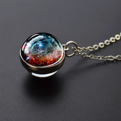 Solar System Galaxy Pendant Necklace | Unisex Astronomy Jewelry Gift