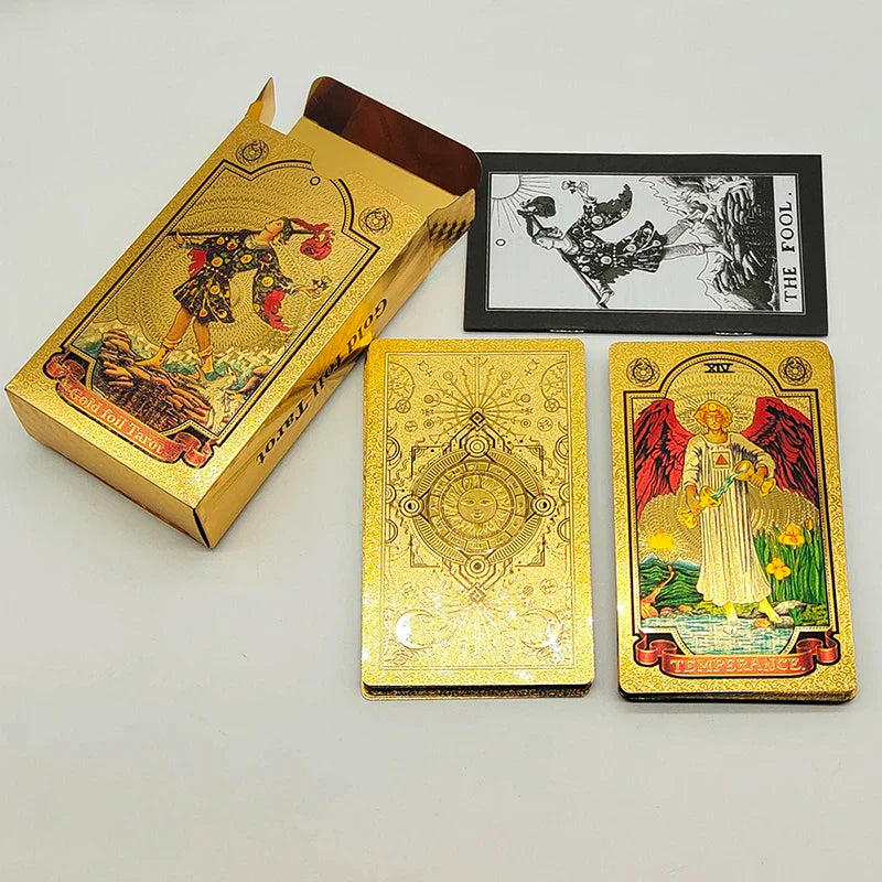 Nouveau Tarot Rider Waite en plastique, dorure à chaud, cartes de divination exquises pour jeu de société, pour collection.