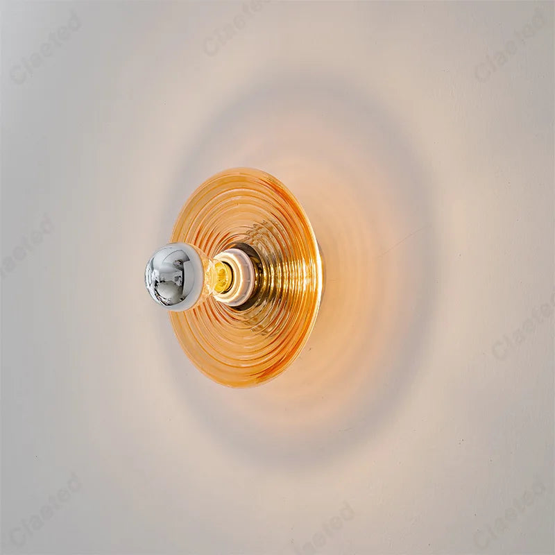 Nouvelle Lampe Murale LED Rétro en Verre Ondulé pour Salon, Mur de Fond, Porche, Couloir, Éclairage Décoratif