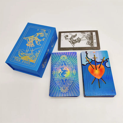 Nouveau Tarot Rider Waite en plastique, dorure à chaud, cartes de divination exquises pour jeu de société, pour collection.