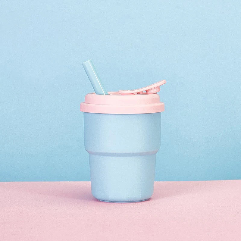 400ml Coffee Mug with Lid and Straw | Leak-Proof Portable Travel Cup