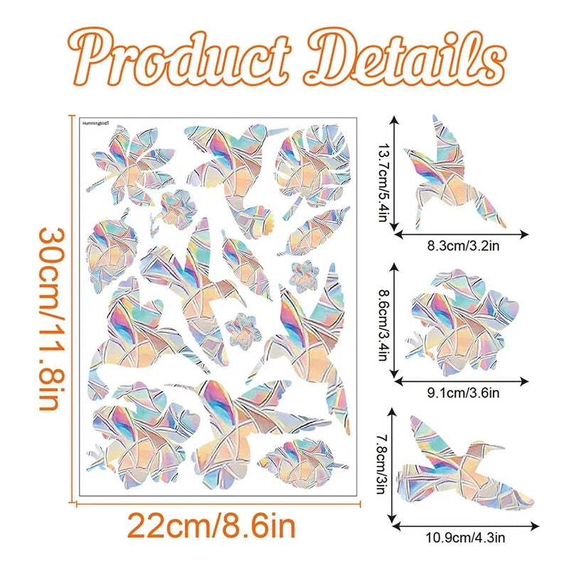 Rainbow Suncatcher Window Stickers | PVC Cat Butterfly Prism Glass Decal