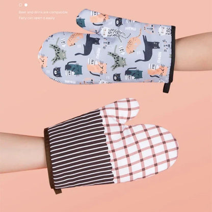 Heat Resistant Microwave Oven Mitts Gloves | Non Slip Kitchen Baking Accessories