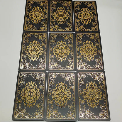 New Version Black Hot Stamping Gold foil Tarot Cards Plastic Rider Oracle Deck For Beginners And Collectors