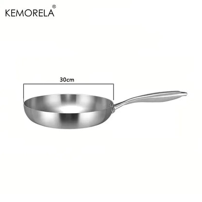 Poêle à frire en acier inoxydable 304, antiadhésive, pour la cuisson des steaks, casserole de cuisine sans revêtement pour cuisinière à gaz et cuisinière à induction