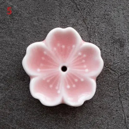 Ceramic Cherry Blossom Incense Burner | Home Decor Stick Holder