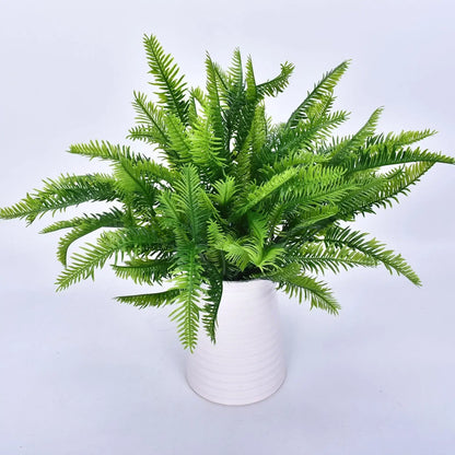 Planta artificial pequeña, helecho de Boston, hierba verde, decoración del hogar, hojas falsas, follaje, decoración de jardín, fiesta, bodas
