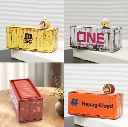 Lot de 4 mini boîtes de rangement en fer de style industriel rétro, décoration créative, objet de collection, mini conteneur de bureau, cadeaux miniatures