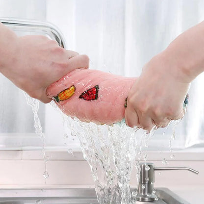 Reusable Kitchen Dishcloths | Super Absorbent Coral Fleece Cleaning Cloths
