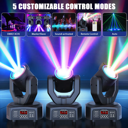 U'King 30W Mini Moving Head LED RGBW Spot Beam Stage Light DMX DJ Party Disco