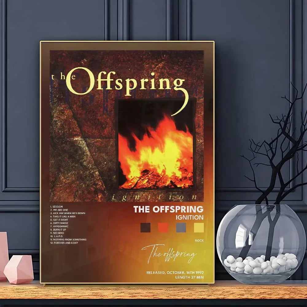 Affiche de musique rock du groupe The OffspringS, impression d'art mural HD adhésive, imperméable, pour salon, chambre à coucher, bar, décoration esthétique.