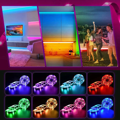USB LED Strip Lights 2m 60 LEDs/m with Remote | RGB Backlight for Home Decor