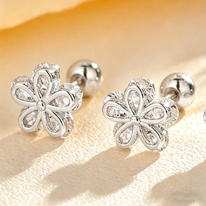 Heart Stud Earrings | Screw Back Cartilage Earrings for Women