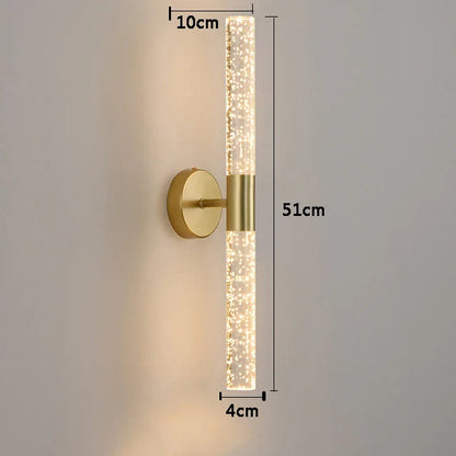 Lampe Murale LED Nordique en Cristal pour Chambre à Coucher, Chevet, Salon AC85-265V