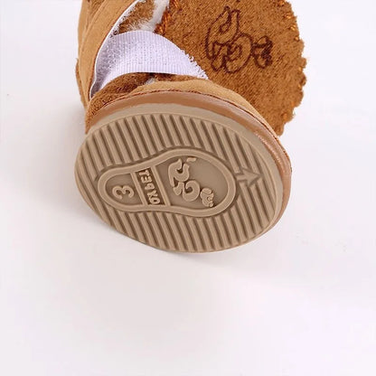Pet Snow Boots for Small Dogs | Warm Cotton Boots with Non-Slip Rubber Soles