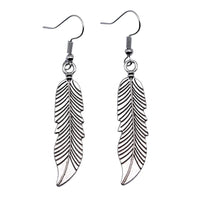 Vintage Feather Dangle Earrings | Boho Drop Earrings for Women
