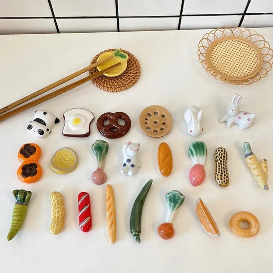 On sell Ceramic Vegetable Shape Chopsticks Holder Chopsticks Holder Stand Practical Fashion Kitchen Tableware Chopsticks Holders