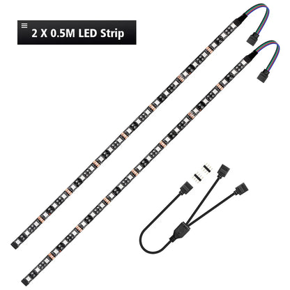 RGB Gaming LED Strip Light 1 to 2/3 Splitter Kit | For 12V Aura Sync Motherboard