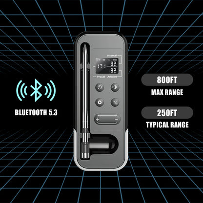 Smart Bluetooth BBQ Meat Thermometer Wireless Probe Grill Oven Alarm