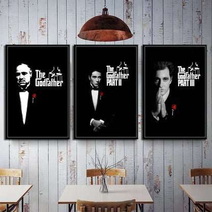 Classic, Retro, Wall Art, The Godfather Movie Series , HD Canvas Print Poster, Home Living Room Bedroom Decorative Painting
