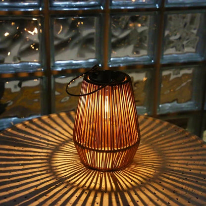 Outdoor Solar Hanging Lights Waterproof Woven Lanterns for Garden Yard