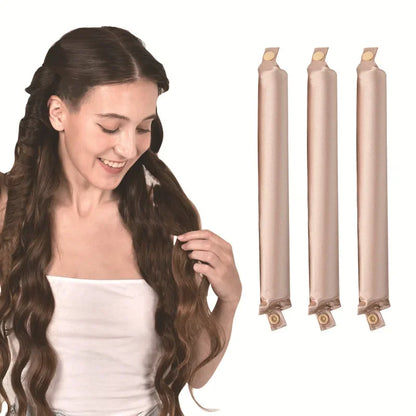 Bigoudis Sans Chaleur Bandeau Satiné Tige à Friser Sans Chaleur Boucles de Soie Bigoudis Paresseux Rouleaux à Cheveux Doux à Dormir Outils de Coiffage