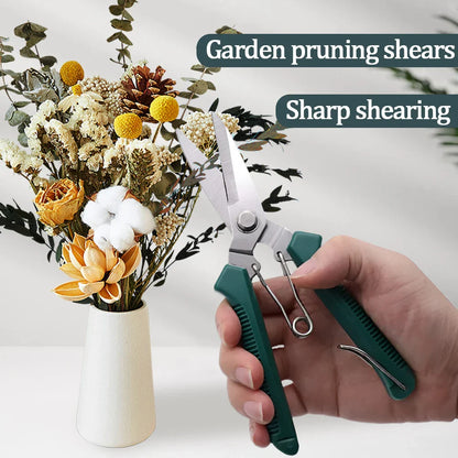 190mm Straight Head Pruning Shears | Stainless Steel Garden Scissors for Bonsai