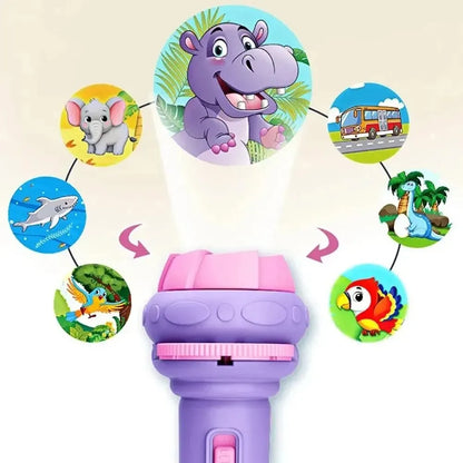 Cartoon Projection Flashlight | 80 Patterns Creative Children Toy Projector
