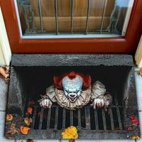 Tapis de sol VIKAMA Halloween Clown Thème Horreur Motif Plaque d'égout Paillasson Antidérapant Décoration d'Halloween Tapis Personnalisé
